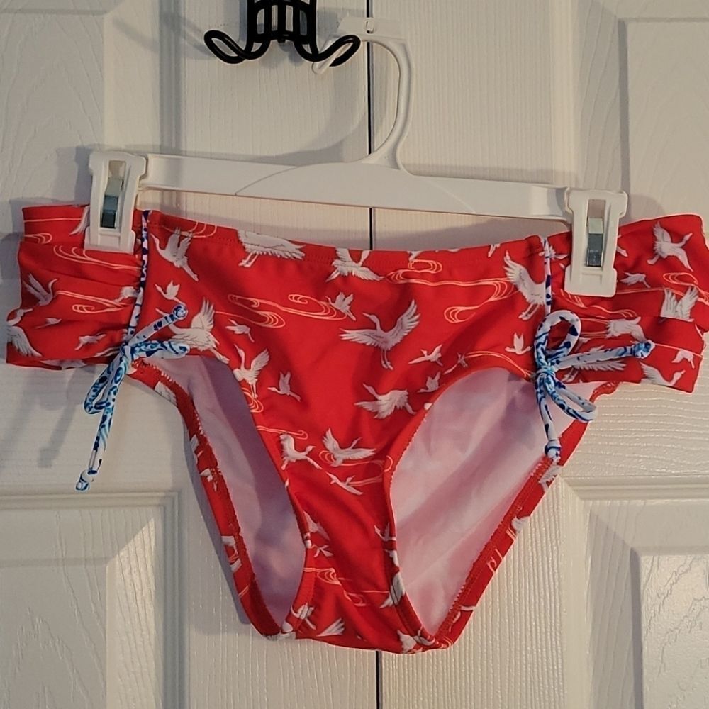 By the Beach Zen Garden red bikini bottom size L